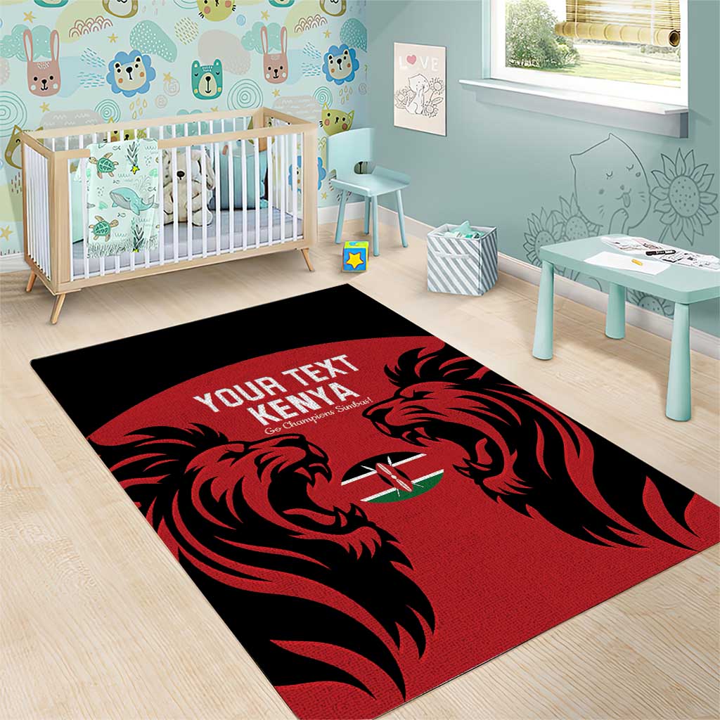 Custom Kenya Rugby Area Rug 2024 Go Champions Simbas - Red - Wonder Print Shop