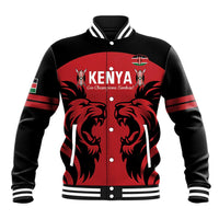 Custom Kenya Rugby Baseball Jacket 2024 Go Champions Simbas - Red - Wonder Print Shop