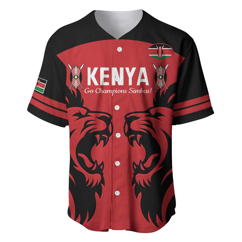 Custom Kenya Rugby Baseball Jersey 2024 Go Champions Simbas - Red - Wonder Print Shop