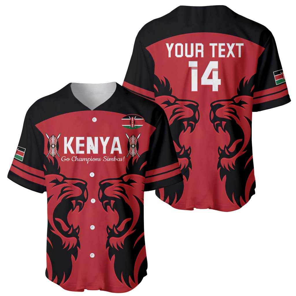 Custom Kenya Rugby Baseball Jersey 2024 Go Champions Simbas - Red - Wonder Print Shop