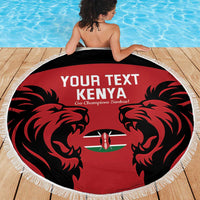 Custom Kenya Rugby Beach Blanket 2024 Go Champions Simbas - Red - Wonder Print Shop