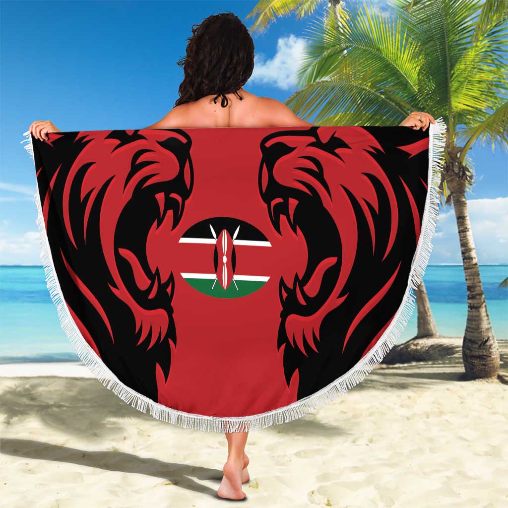 Custom Kenya Rugby Beach Blanket 2024 Go Champions Simbas - Red - Wonder Print Shop
