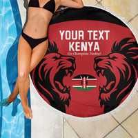 Custom Kenya Rugby Beach Blanket 2024 Go Champions Simbas - Red - Wonder Print Shop