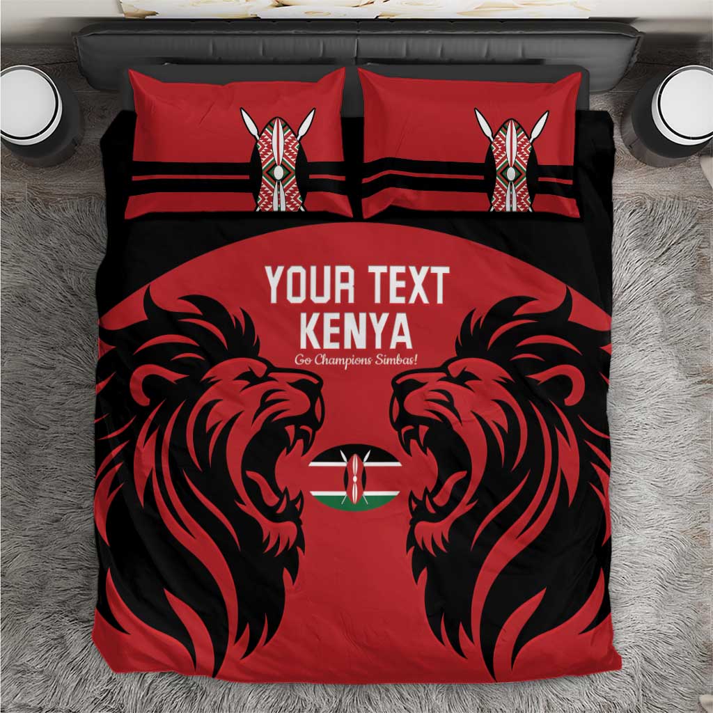Custom Kenya Rugby Bedding Set 2024 Go Champions Simbas - Red - Wonder Print Shop