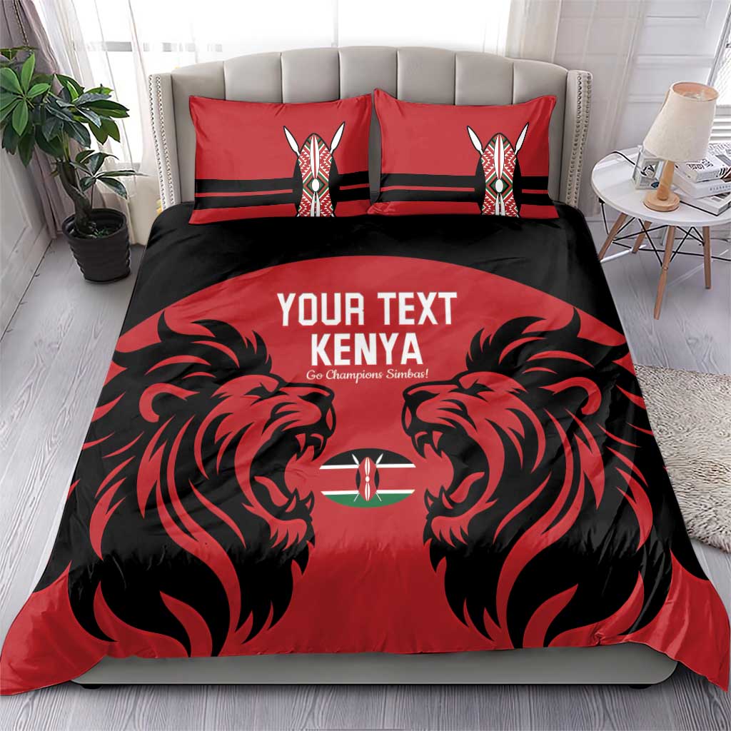 Custom Kenya Rugby Bedding Set 2024 Go Champions Simbas - Red - Wonder Print Shop