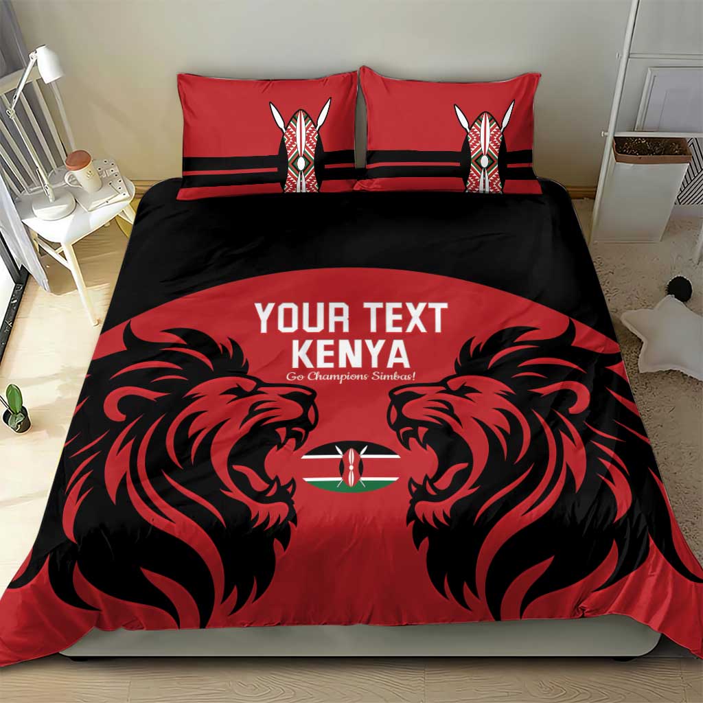 Custom Kenya Rugby Bedding Set 2024 Go Champions Simbas - Red - Wonder Print Shop