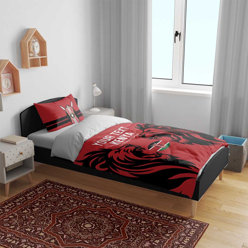 Custom Kenya Rugby Bedding Set 2024 Go Champions Simbas - Red - Wonder Print Shop