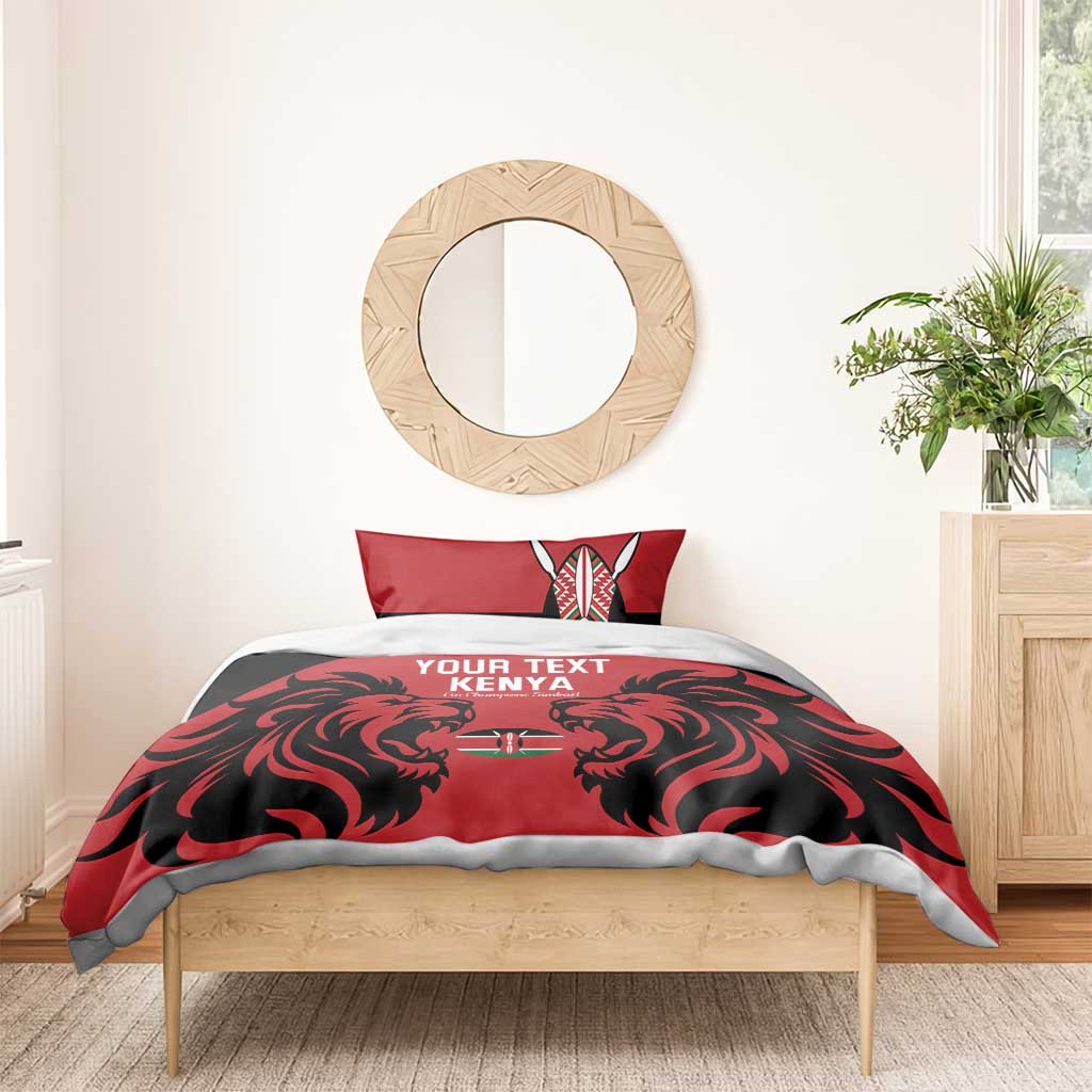 Custom Kenya Rugby Bedding Set 2024 Go Champions Simbas - Red - Wonder Print Shop