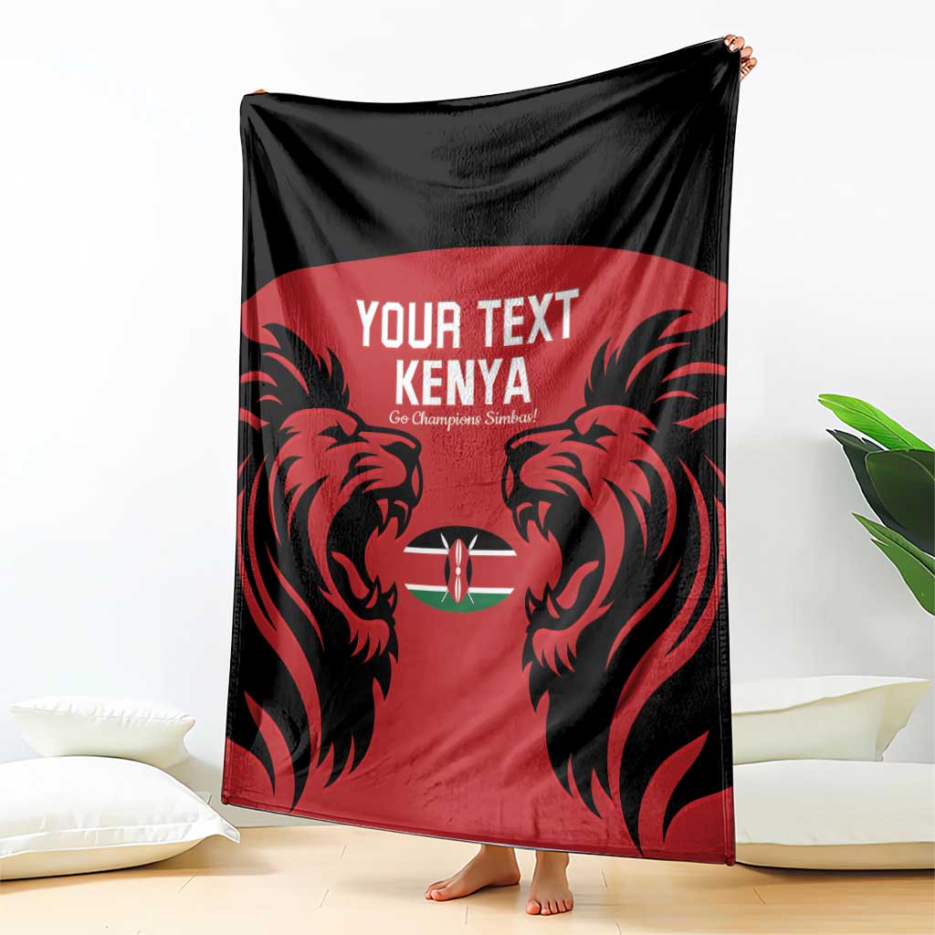 Custom Kenya Rugby Blanket 2024 Go Champions Simbas - Red