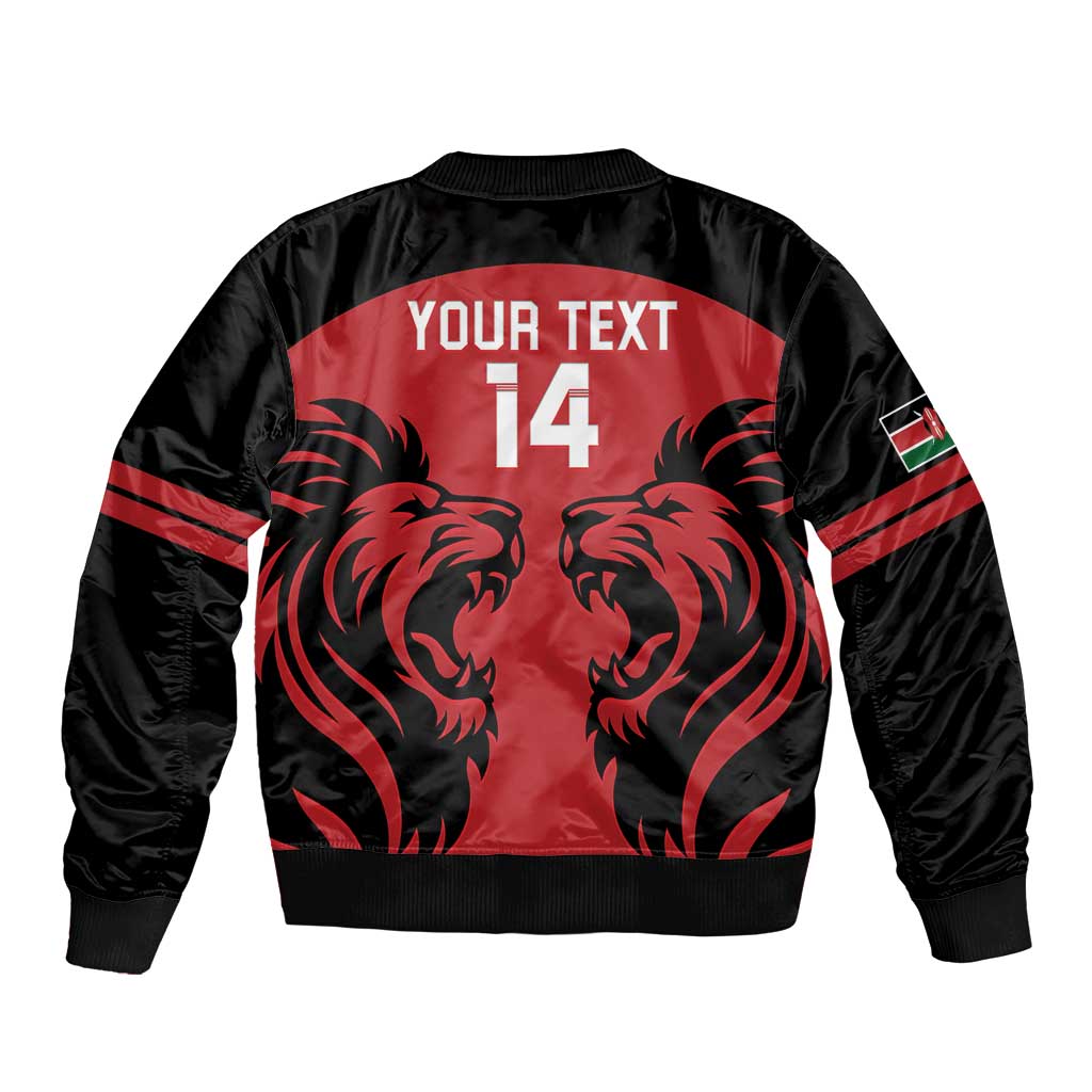 Custom Kenya Rugby Bomber Jacket 2024 Go Champions Simbas - Red - Wonder Print Shop