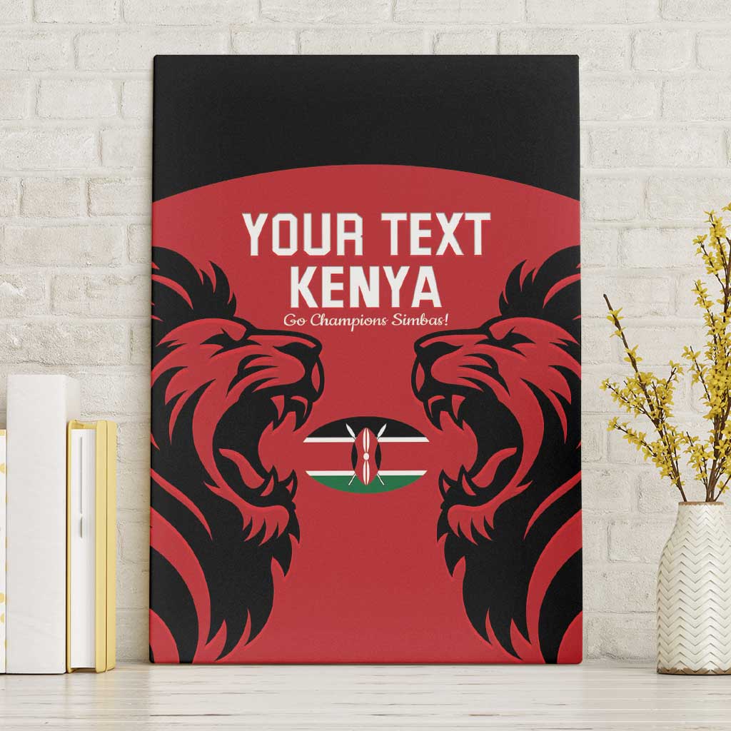 Custom Kenya Rugby Canvas Wall Art 2024 Go Champions Simbas - Red - Wonder Print Shop