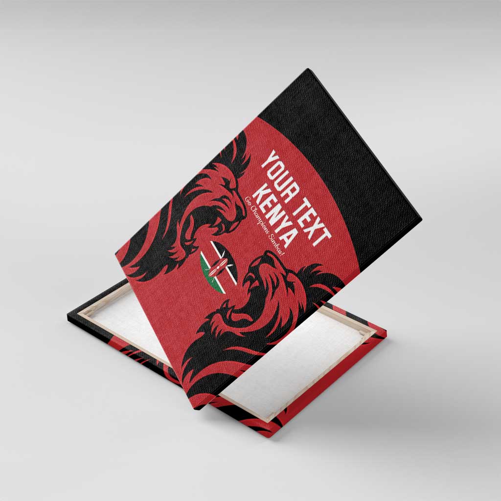 Custom Kenya Rugby Canvas Wall Art 2024 Go Champions Simbas - Red - Wonder Print Shop