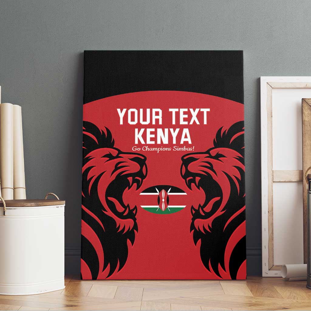 Custom Kenya Rugby Canvas Wall Art 2024 Go Champions Simbas - Red - Wonder Print Shop