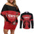 Custom Kenya Rugby Couples Matching Off Shoulder Short Dress and Long Sleeve Button Shirt 2024 Go Champions Simbas - Red - Wonder Print Shop