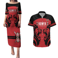 Custom Kenya Rugby Couples Matching Puletasi and Hawaiian Shirt 2024 Go Champions Simbas - Red - Wonder Print Shop
