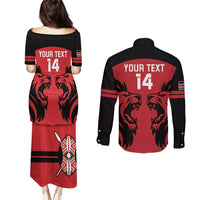 Custom Kenya Rugby Couples Matching Puletasi and Long Sleeve Button Shirt 2024 Go Champions Simbas - Red - Wonder Print Shop