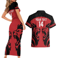 Custom Kenya Rugby Couples Matching Short Sleeve Bodycon Dress and Hawaiian Shirt 2024 Go Champions Simbas - Red - Wonder Print Shop