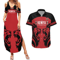 Custom Kenya Rugby Couples Matching Summer Maxi Dress and Hawaiian Shirt 2024 Go Champions Simbas - Red - Wonder Print Shop