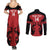 Custom Kenya Rugby Couples Matching Summer Maxi Dress and Long Sleeve Button Shirt 2024 Go Champions Simbas - Red - Wonder Print Shop