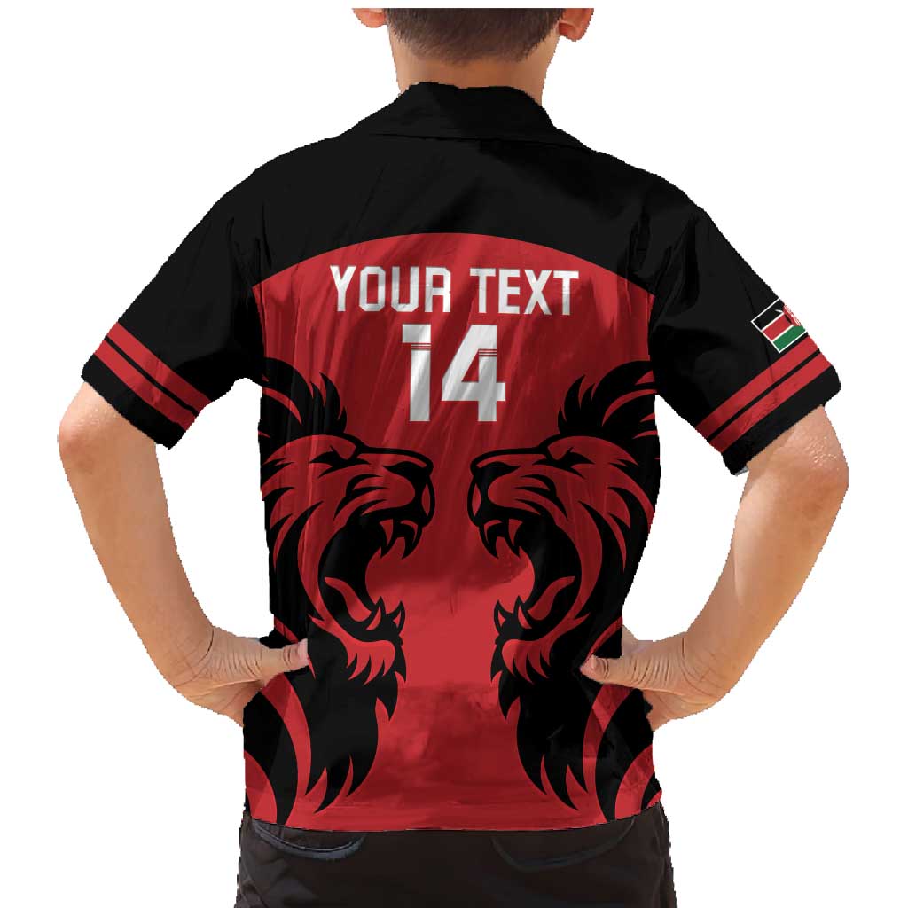 Custom Kenya Rugby Family Matching Mermaid Dress and Hawaiian Shirt 2024 Go Champions Simbas - Red - Wonder Print Shop