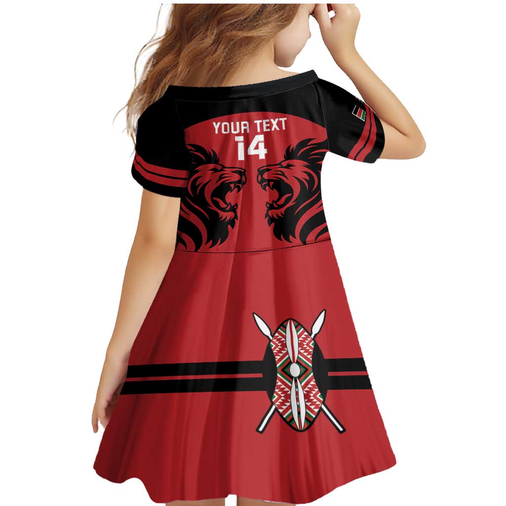 Custom Kenya Rugby Family Matching Mermaid Dress and Hawaiian Shirt 2024 Go Champions Simbas - Red - Wonder Print Shop