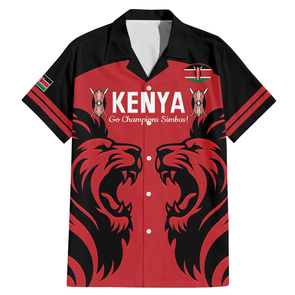 Custom Kenya Rugby Family Matching Mermaid Dress and Hawaiian Shirt 2024 Go Champions Simbas - Red - Wonder Print Shop