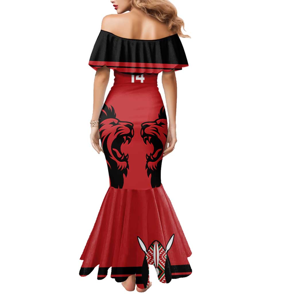 Custom Kenya Rugby Family Matching Mermaid Dress and Hawaiian Shirt 2024 Go Champions Simbas - Red - Wonder Print Shop