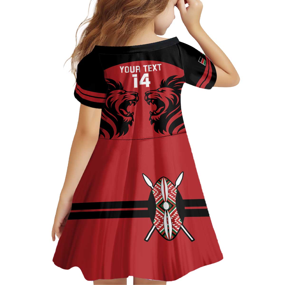 Custom Kenya Rugby Family Matching Off The Shoulder Long Sleeve Dress and Hawaiian Shirt 2024 Go Champions Simbas - Red - Wonder Print Shop