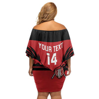 Custom Kenya Rugby Family Matching Off Shoulder Short Dress and Hawaiian Shirt 2024 Go Champions Simbas - Red - Wonder Print Shop
