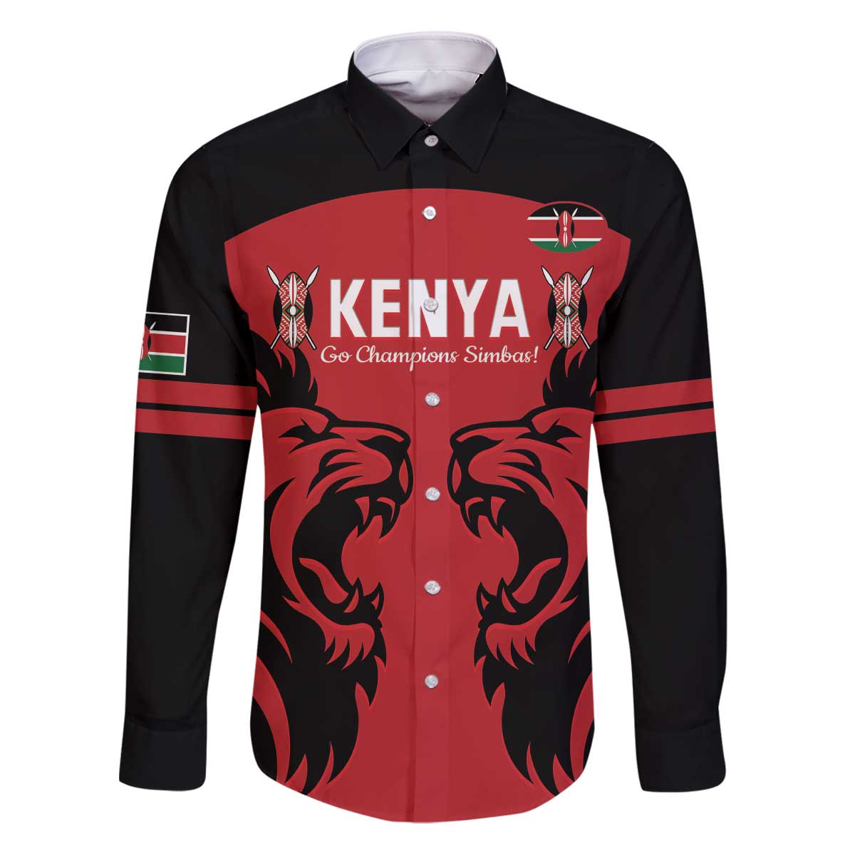 Custom Kenya Rugby Family Matching Puletasi and Hawaiian Shirt 2024 Go Champions Simbas - Red - Wonder Print Shop
