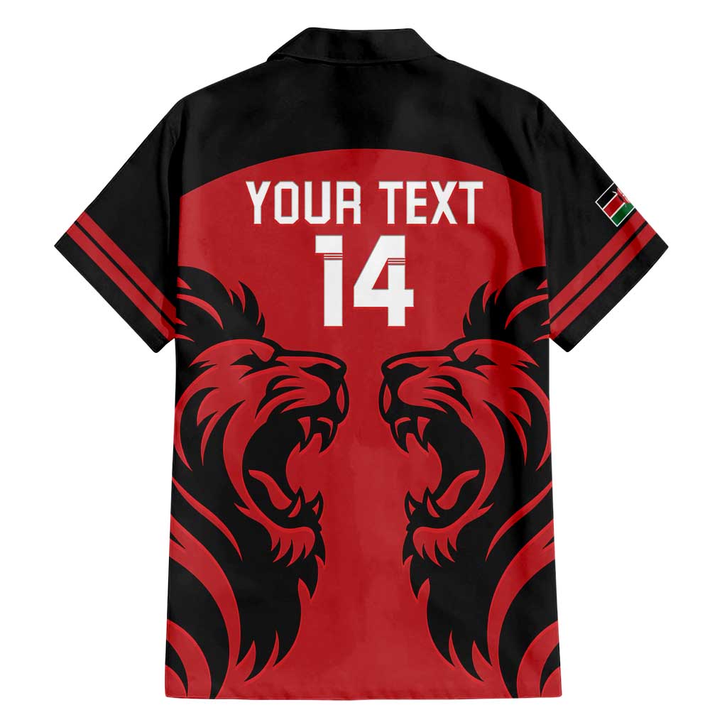 Custom Kenya Rugby Family Matching Short Sleeve Bodycon Dress and Hawaiian Shirt 2024 Go Champions Simbas - Red - Wonder Print Shop
