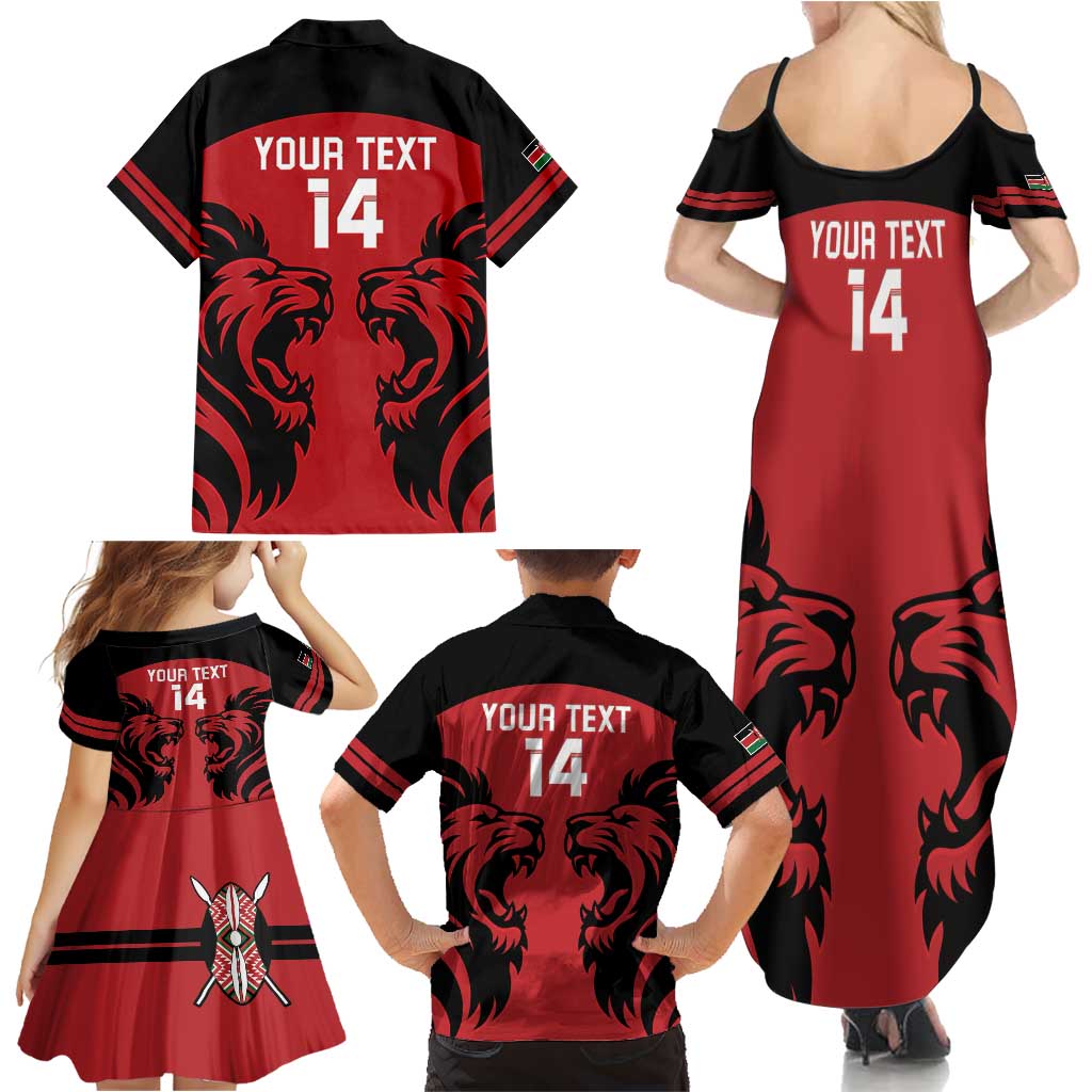 Custom Kenya Rugby Family Matching Summer Maxi Dress and Hawaiian Shirt 2024 Go Champions Simbas - Red - Wonder Print Shop