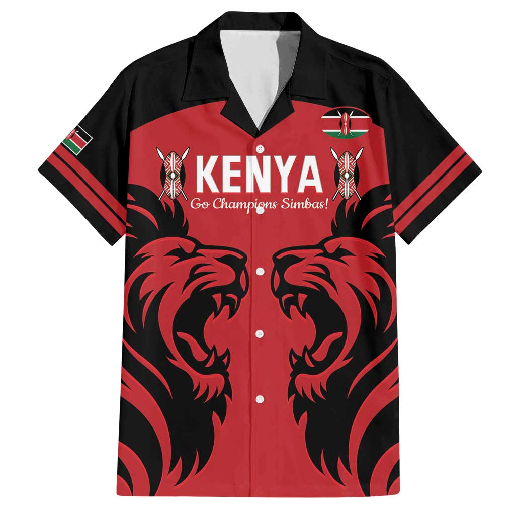 Custom Kenya Rugby Family Matching Tank Maxi Dress and Hawaiian Shirt 2024 Go Champions Simbas - Red - Wonder Print Shop
