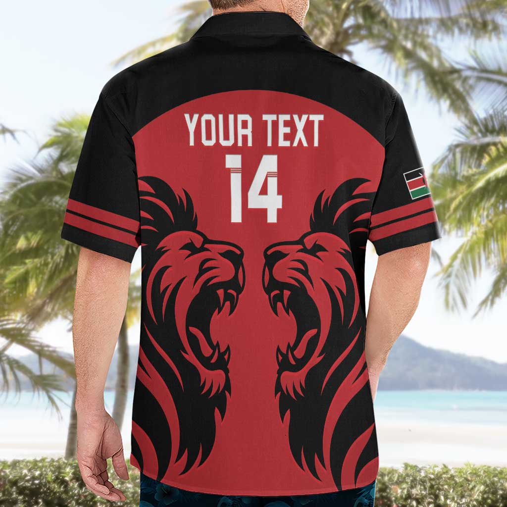 Custom Kenya Rugby Hawaiian Shirt 2024 Go Champions Simbas - Red - Wonder Print Shop