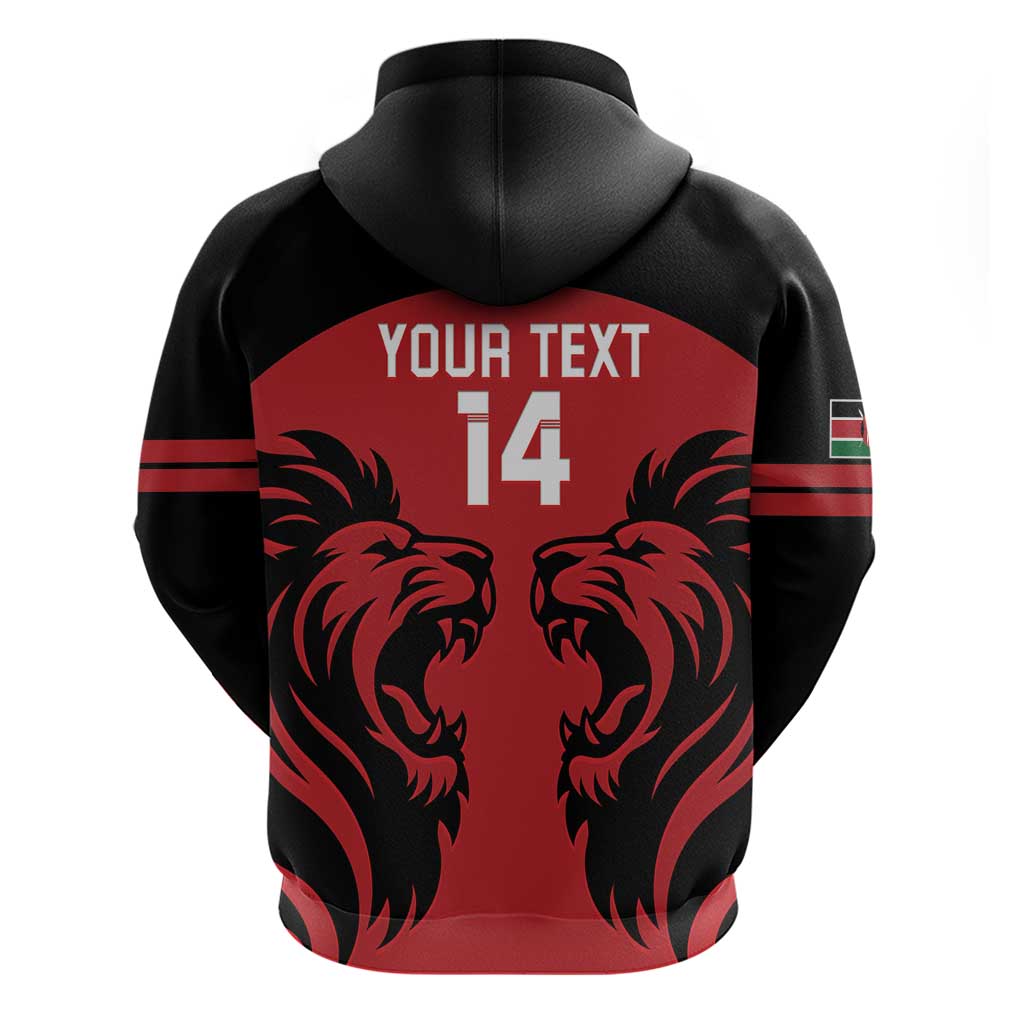 Custom Kenya Rugby Hoodie 2024 Go Champions Simbas - Red - Wonder Print Shop