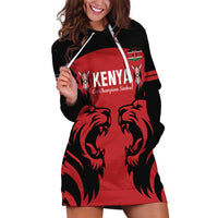 Custom Kenya Rugby Hoodie Dress 2024 Go Champions Simbas - Red - Wonder Print Shop