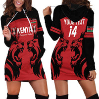 Custom Kenya Rugby Hoodie Dress 2024 Go Champions Simbas - Red - Wonder Print Shop
