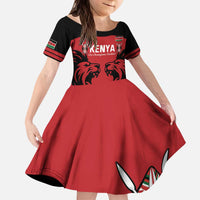 Custom Kenya Rugby Kid Short Sleeve Dress 2024 Go Champions Simbas - Red - Wonder Print Shop