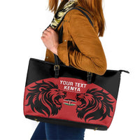 Custom Kenya Rugby Leather Tote Bag 2024 Go Champions Simbas - Red - Wonder Print Shop