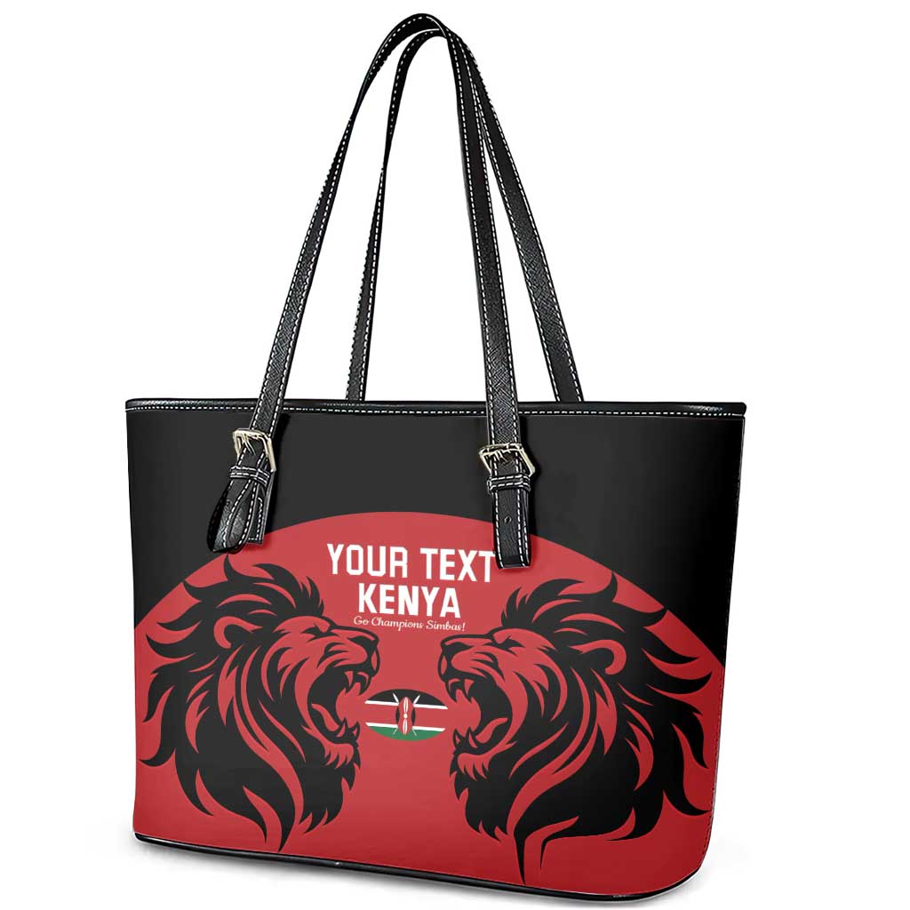 Custom Kenya Rugby Leather Tote Bag 2024 Go Champions Simbas - Red - Wonder Print Shop