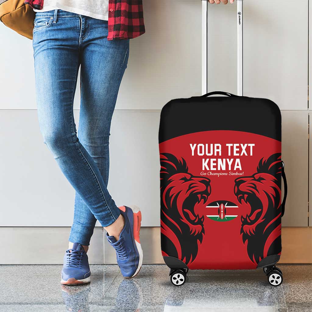 Custom Kenya Rugby Luggage Cover 2024 Go Champions Simbas - Red - Wonder Print Shop