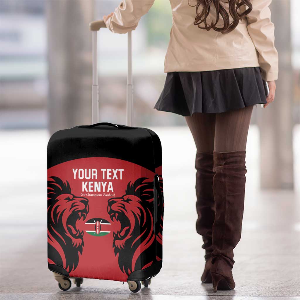 Custom Kenya Rugby Luggage Cover 2024 Go Champions Simbas - Red - Wonder Print Shop