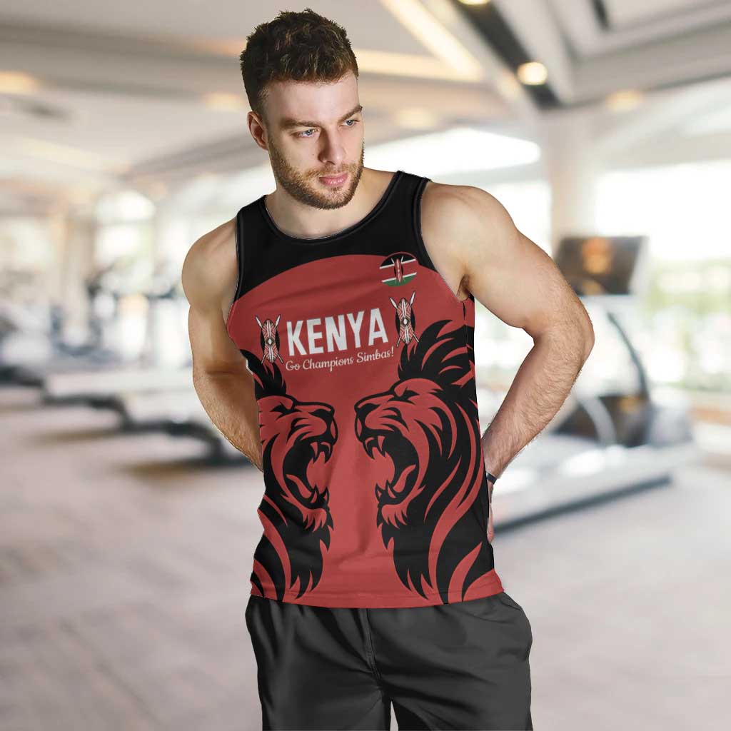 Custom Kenya Rugby Men Tank Top 2024 Go Champions Simbas - Red - Wonder Print Shop