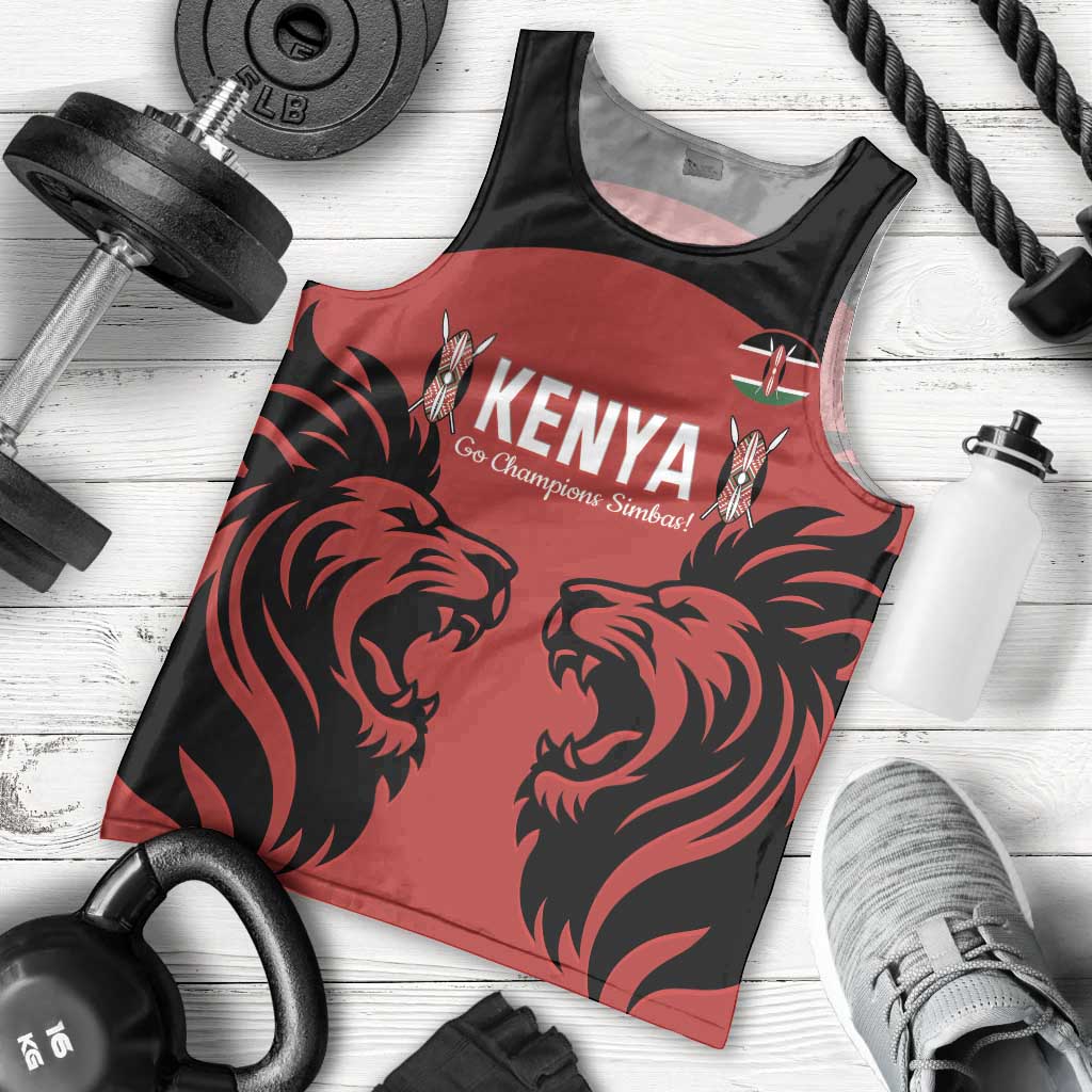 Custom Kenya Rugby Men Tank Top 2024 Go Champions Simbas - Red - Wonder Print Shop