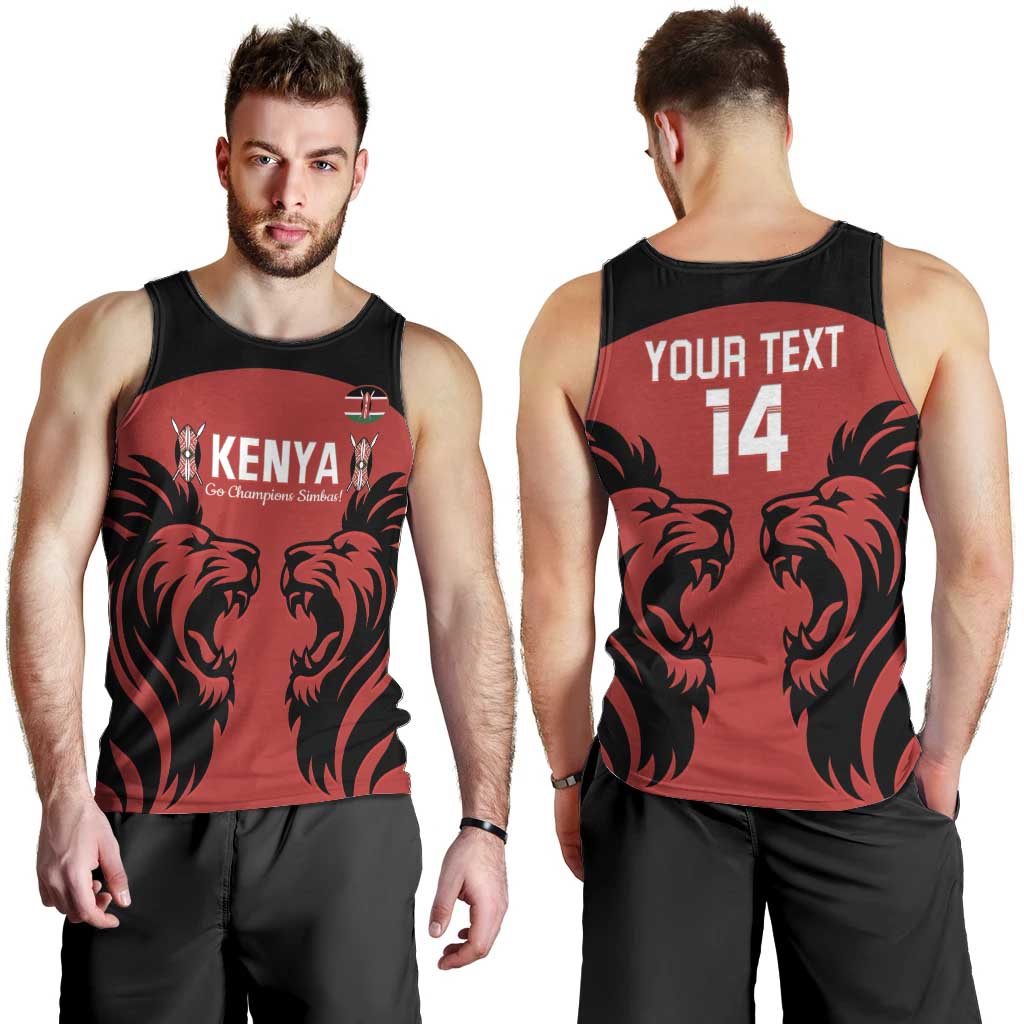 Custom Kenya Rugby Men Tank Top 2024 Go Champions Simbas - Red - Wonder Print Shop