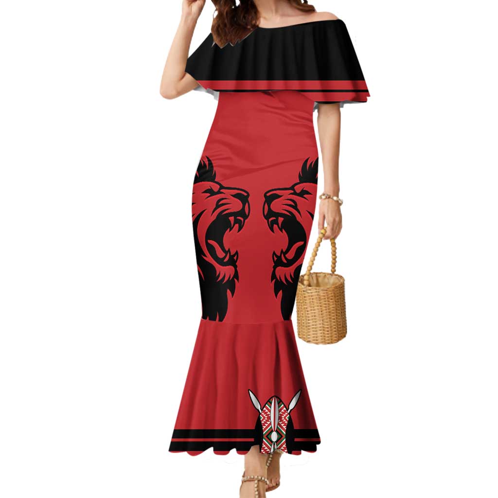 Custom Kenya Rugby Mermaid Dress 2024 Go Champions Simbas - Red - Wonder Print Shop