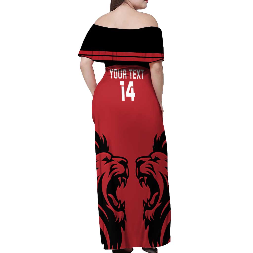 Custom Kenya Rugby Off Shoulder Maxi Dress 2024 Go Champions Simbas - Red - Wonder Print Shop