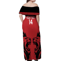 Custom Kenya Rugby Off Shoulder Maxi Dress 2024 Go Champions Simbas - Red - Wonder Print Shop