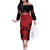 Custom Kenya Rugby Off The Shoulder Long Sleeve Dress 2024 Go Champions Simbas - Red - Wonder Print Shop