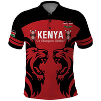 Custom Kenya Rugby Polo Shirt 2024 Go Champions Simbas - Red - Wonder Print Shop